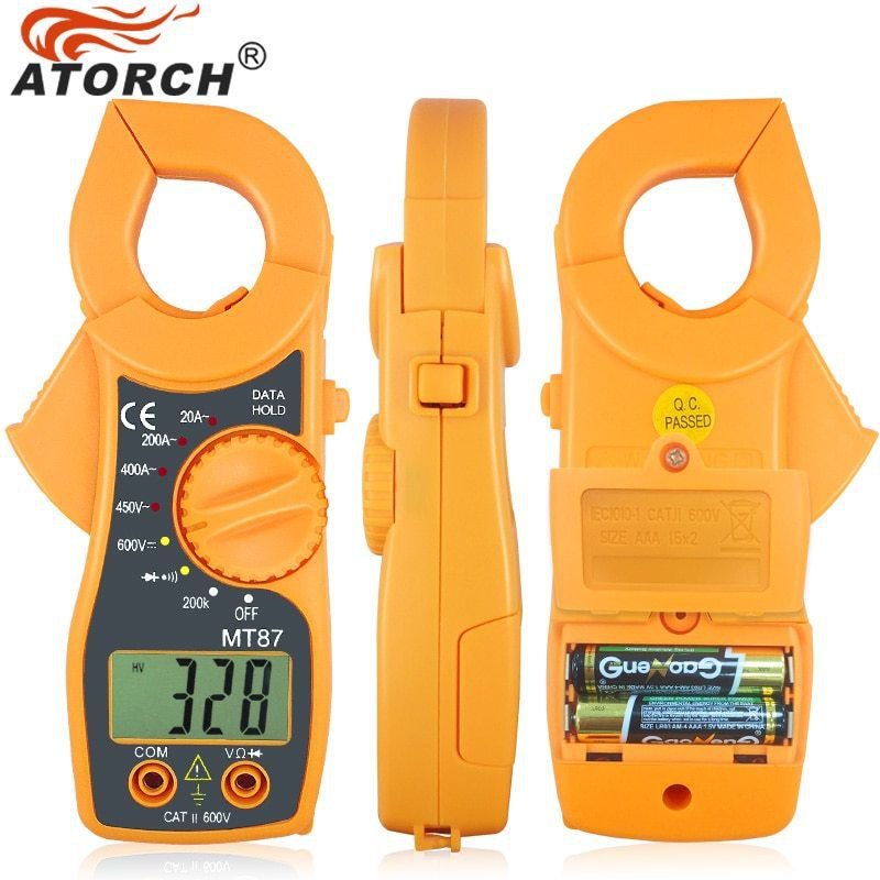 Digital Clamp Meter Multimeter AC DC Voltmeter Ohm Amp Tester Tongs Resistance