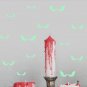 18Pcs Halloween Decoration Glowing In The Dark Eyes Wall Glass Sticker Green NEW
