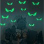18Pcs Halloween Decoration Glowing In The Dark Eyes Wall Glass Sticker Green NEW