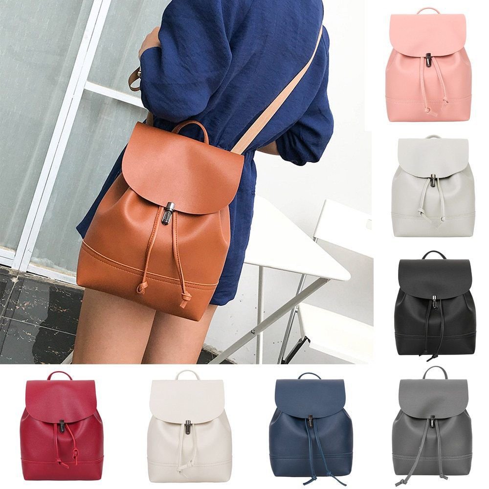 Women's Vintage Leather Backpack Travel Shoulder School Satchel Shoulder HandBag