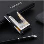 Carbon Fiber Men Mini Wallet Money Clip Credit Card ID Holder RFID Detachable