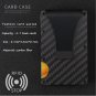 Carbon Fiber Men Mini Wallet Money Clip Credit Card ID Holder RFID Detachable