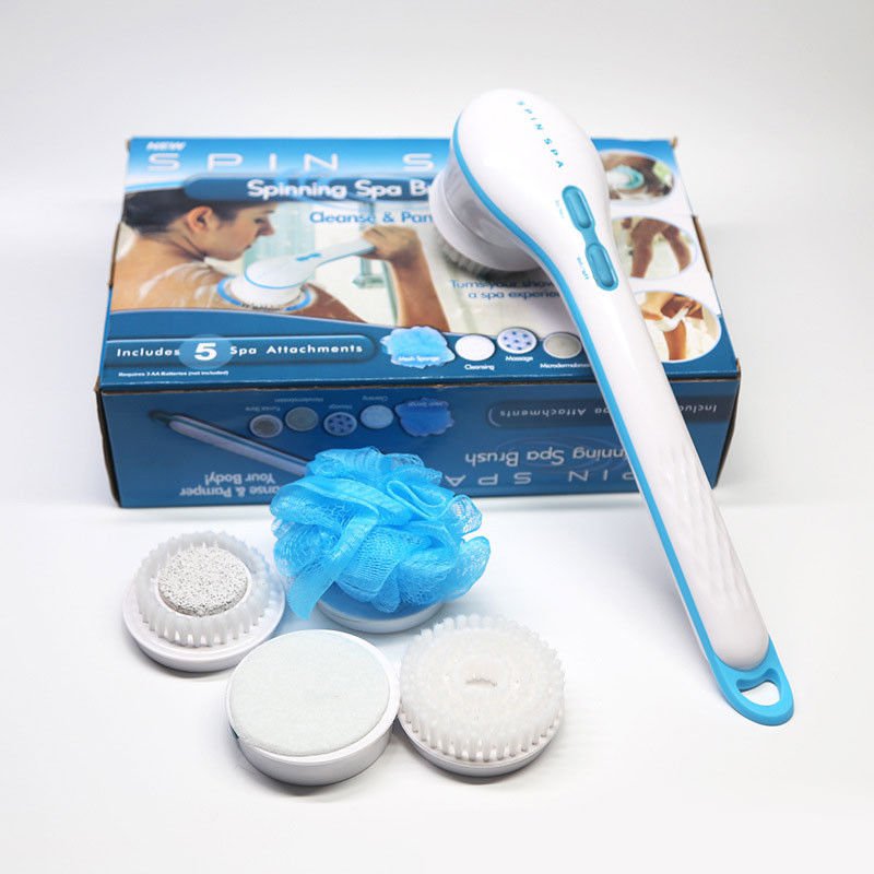 5in1 Handheld Spa Massage Electric Shower Brush Water Resistant Scrubber System