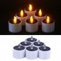 Solar Power LED Night Light Electronic Flameless Candle Yellow Flicker Pack of 6