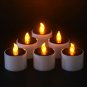 Solar Power LED Night Light Electronic Flameless Candle Yellow Flicker Pack of 6