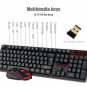 Wireless Multimedia Gaming Keyboard Mouse Combo Set With USB Receiver PC Laptop