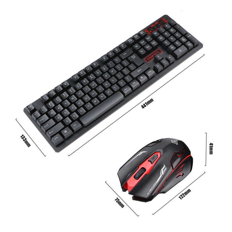 Wireless Multimedia Gaming Keyboard Mouse Combo Set With USB Receiver PC Laptop