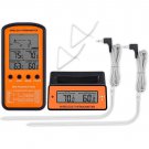 Wireless Remote Meat Thermometer with Dual Probe BBQ Smoker Oven Digital Plastic