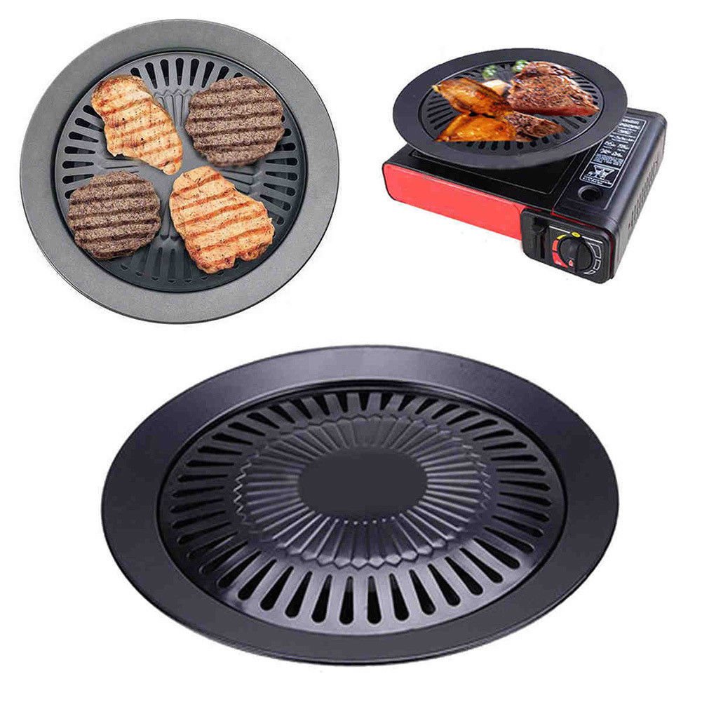 Non Stick Outdoor Smokeless Barbecue Grill Pan Stove Plate Household BBQ Tool