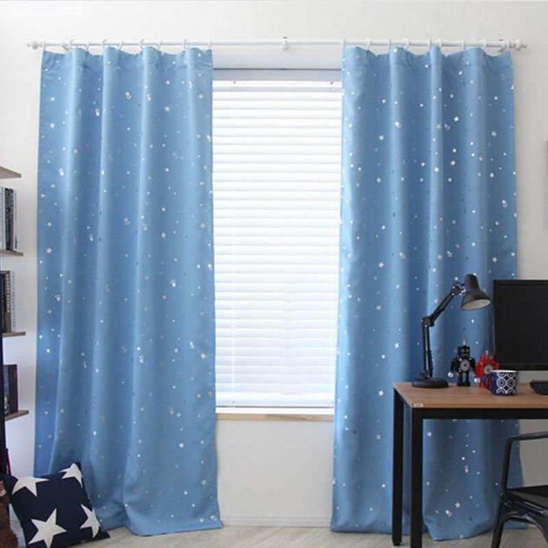 Thermal Insulated Blackout Window Curtains Set 130cm x190cm For Kids Living Room