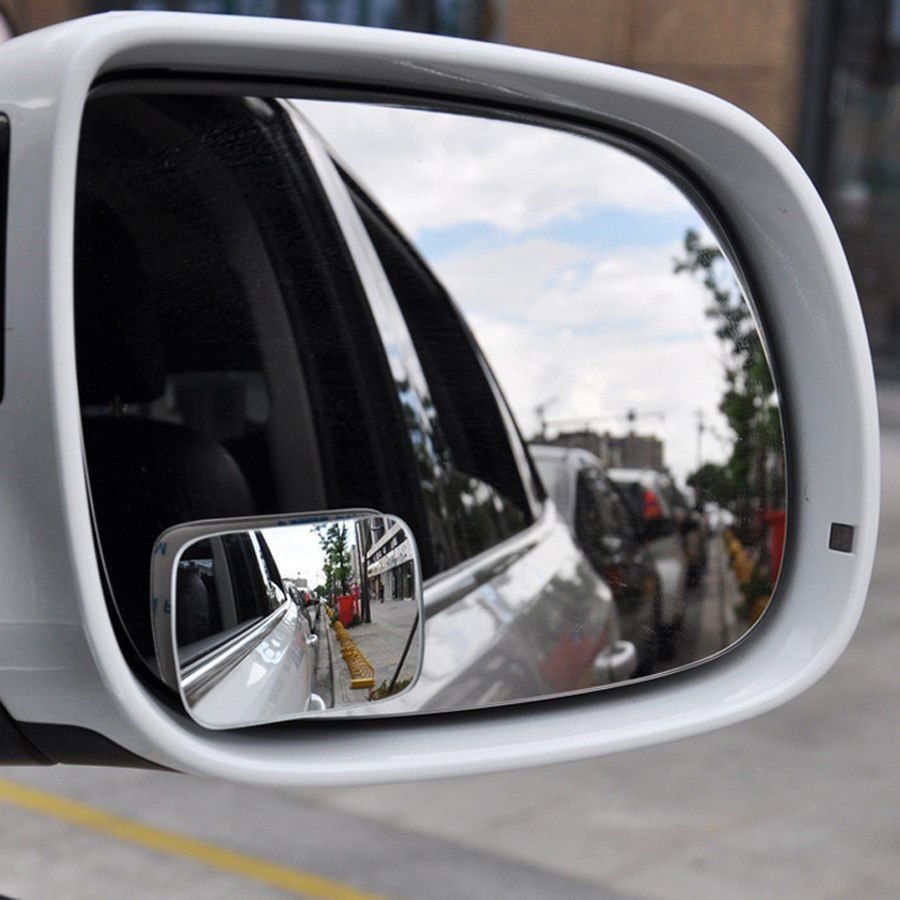 Adjustable Blind Spot Mirror Wide Angle Rear View Side Car Mirror 3M Adhesive