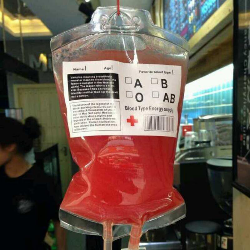 Halloween Decoration Pouch Props Vampire Party Blood Drink Bag 10Pcs 350ml NEW