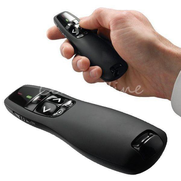 Handheld Wireless Remote Presenter Receiver Pointer Case w/ Red Laser Pen Black