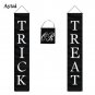 Halloween Trick or Treat Banner Black Flag Door Sign Decoration Home Outdoor NEW