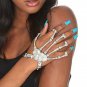 Halloween Prop Party Punk Finger Gothic Skull Skeleton Bone Hand Finger Bracelet