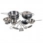 Stainless Steel 16 PCS Kids Kitchen Pots And Pans Toys Pretend Play Cookware Set