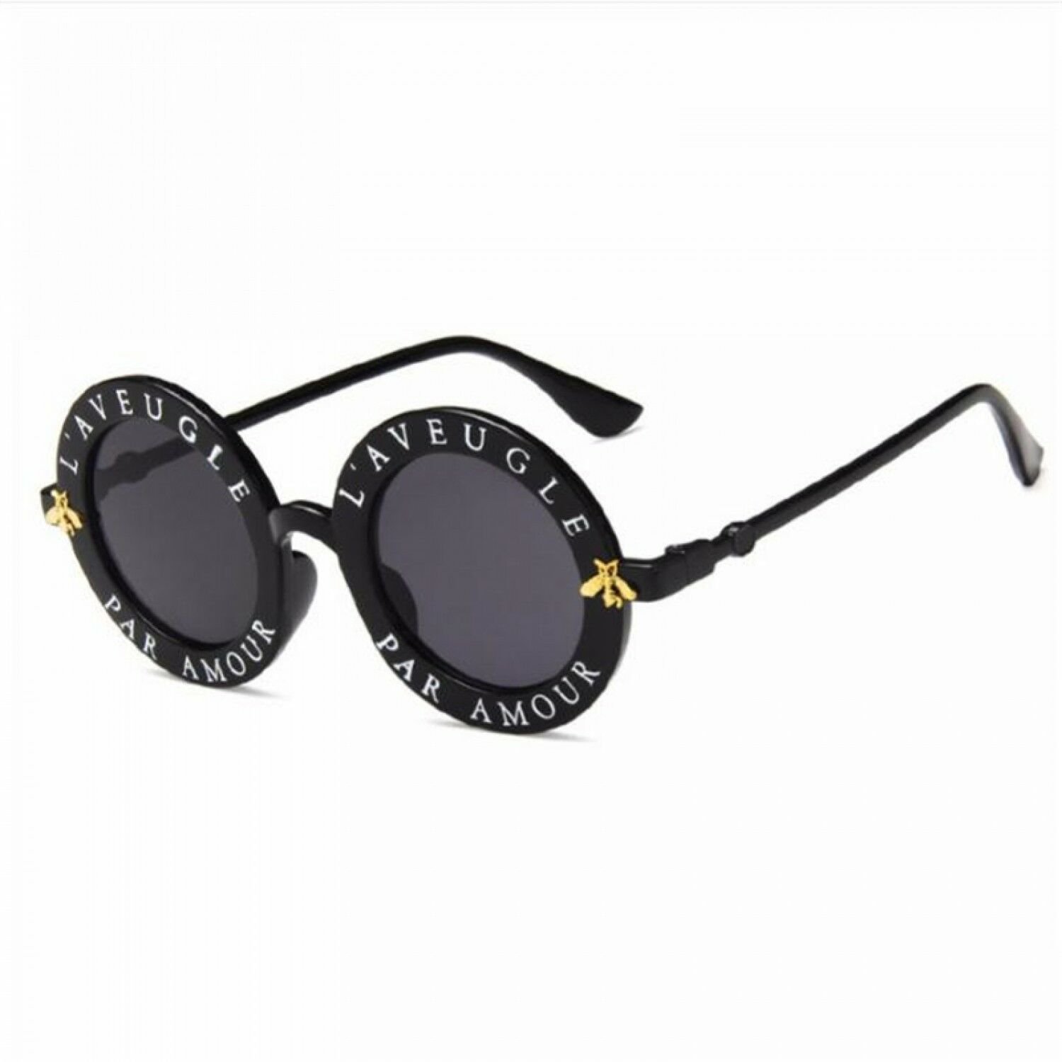 2019 New Retro Round Lady Sunglasses Bees Men Luxury Brand Glasses Color Goggle