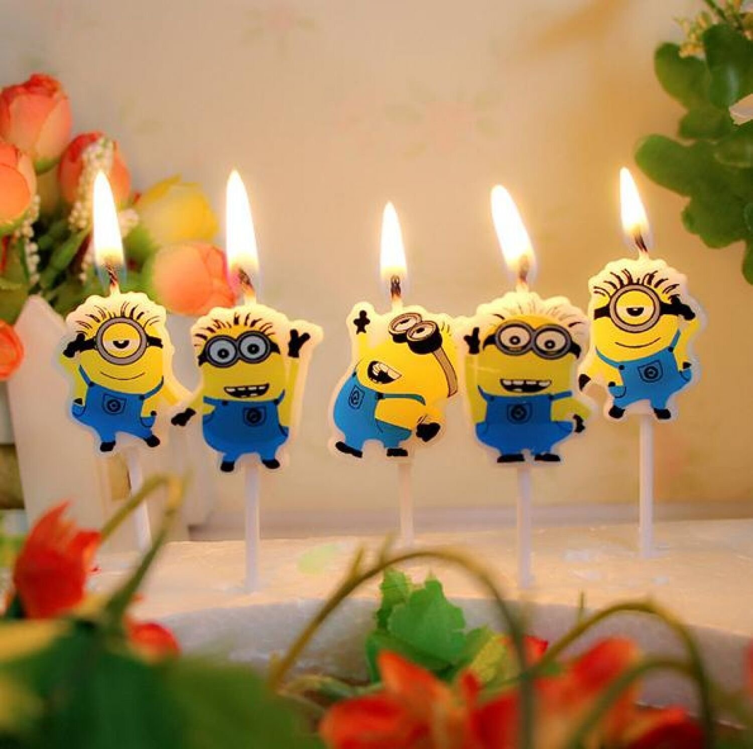 Birthday Minions Despicable Me Cake Candle Candles Topper Party Minion Decor