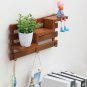 Wall Mount Storage Box Wood Boxes Hanging Key Rack Shelf Flower Pot Organizer