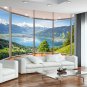 Custom Photo Wallpaper 3D Balcony Forest Lake Space Wall Mural Modern Living