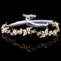 Wedding Bridal Prom Party White Flower Hair Band Rhinestone Headband Ribbon