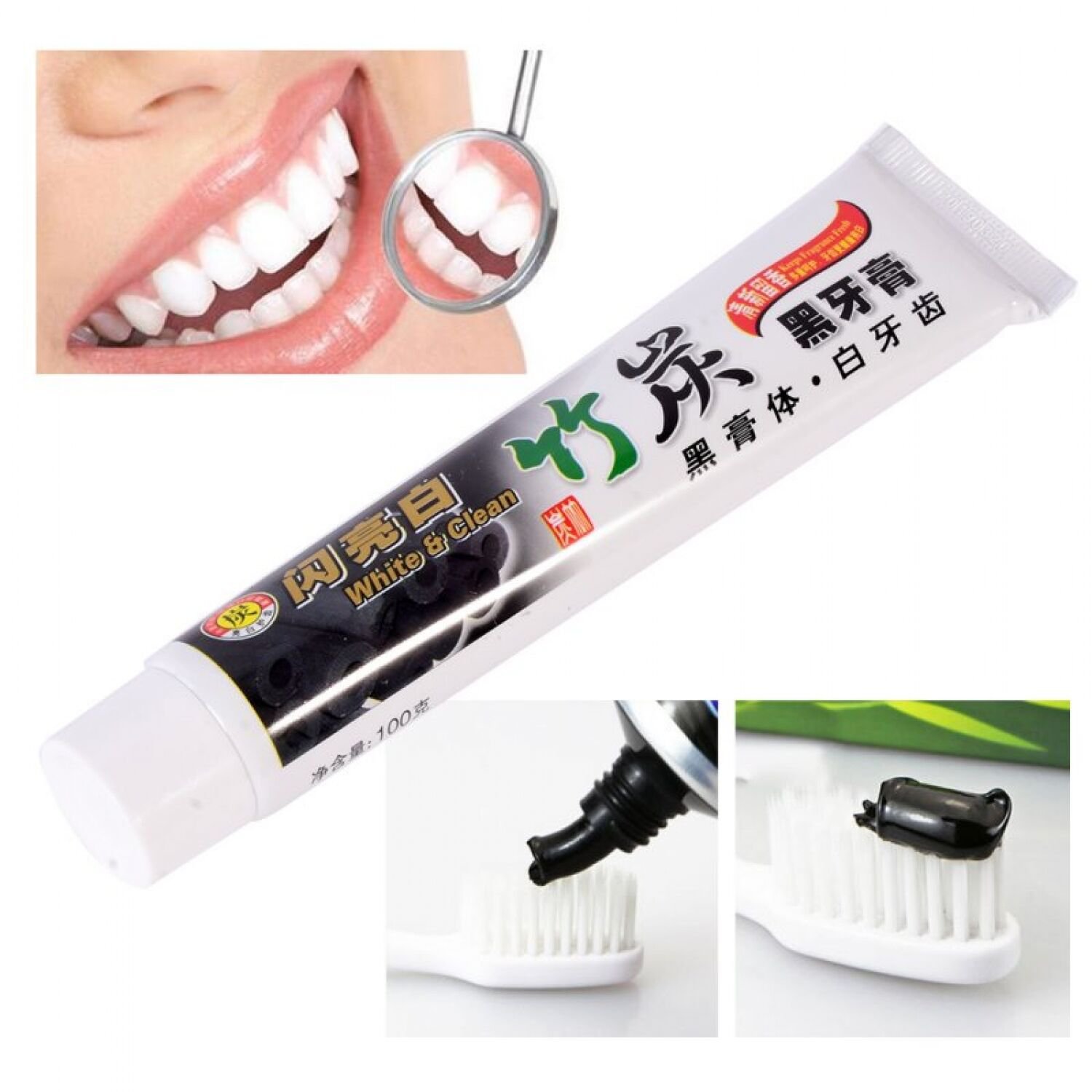 Top 3 Selling titles  100g Pro Bamboo Charcoal Teeth Whitening Black Toothpaste
