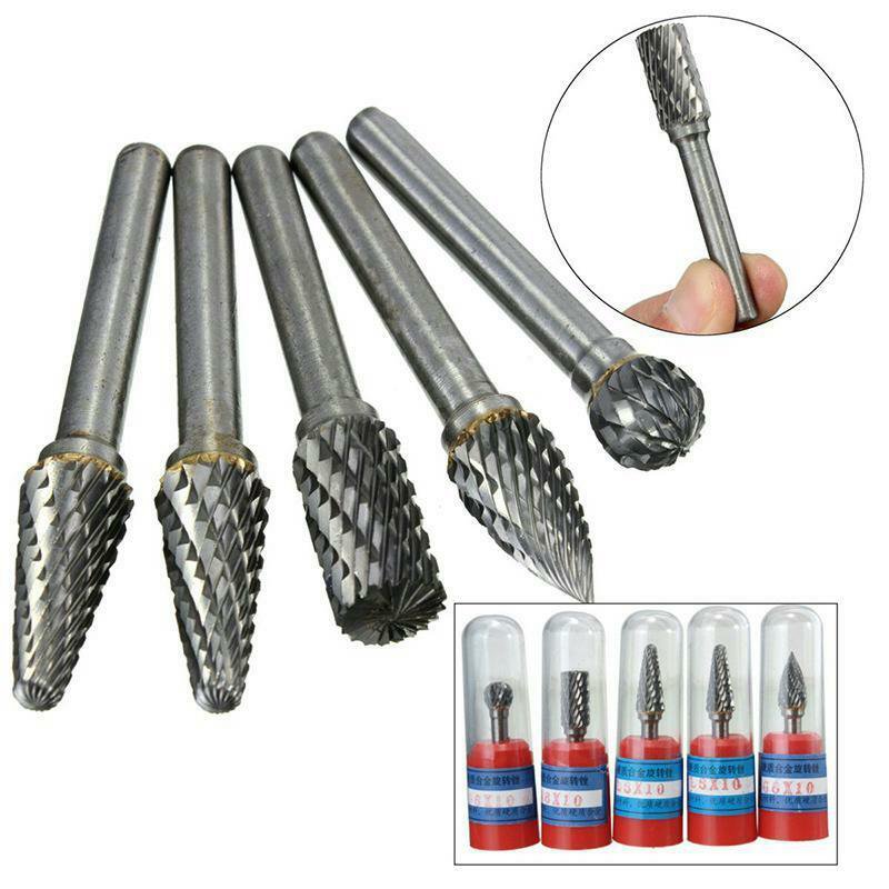 Tungsten Carbide Rotary Burr Set Cutter Shank Bit Engraving Drill Bits Files