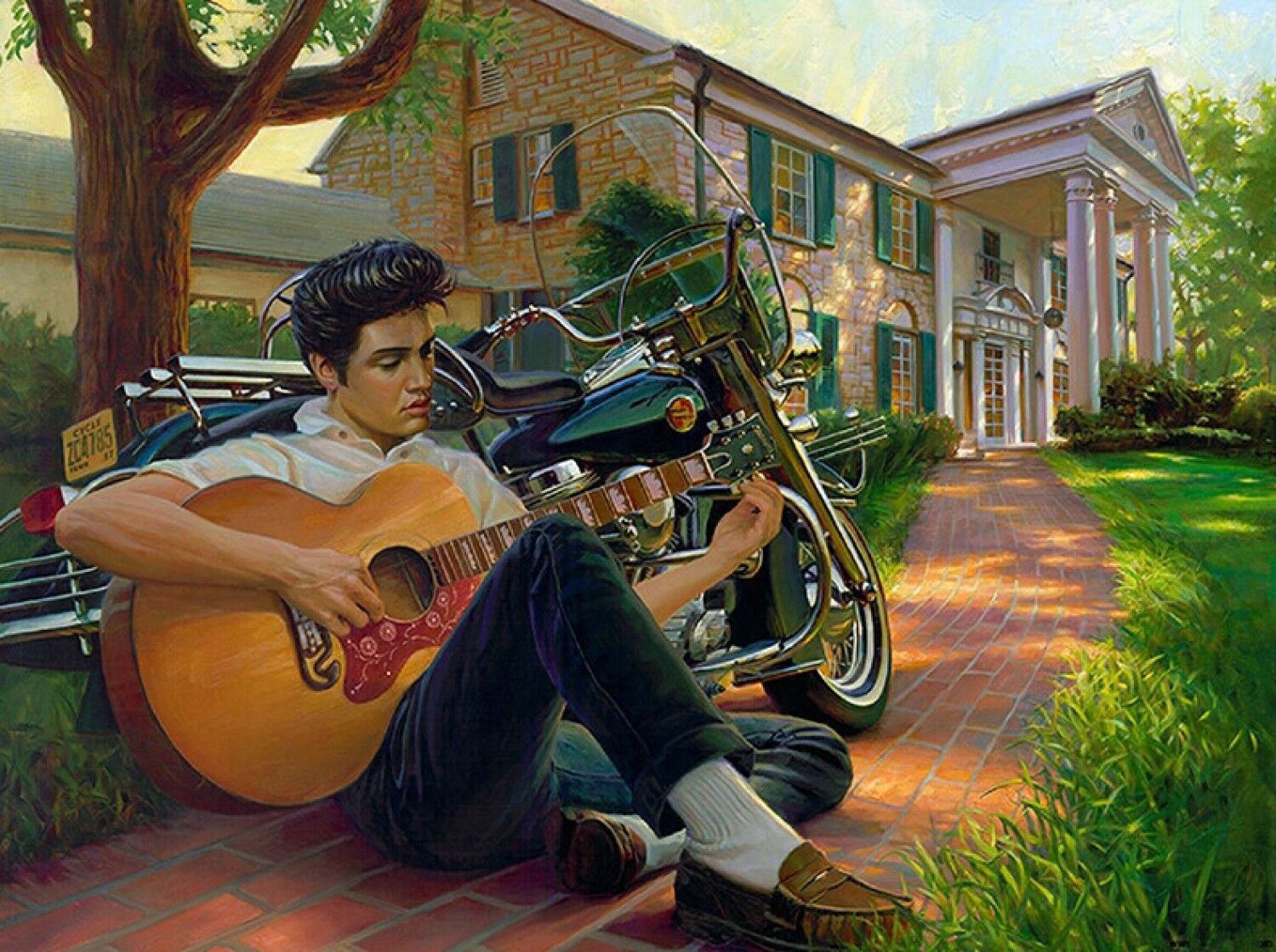 5D DIY Diamond Elvis Playing Guitar Full Square Painting Cross Stitch New 2018