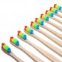 Bamboo Toothbrush Soft White Bristle For Adult Oral Care Wood Handle Rainbow