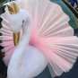 Cute 3D Gold Crown Swan Wall Art Hanging Girl Swan Doll Stuffed Toy Animal Head