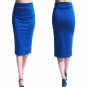 New Ladies Office Stretch Bodycon Midi Skirt Women Pencil Skirt Female High