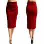 New Ladies Office Stretch Bodycon Midi Skirt Women Pencil Skirt Female High