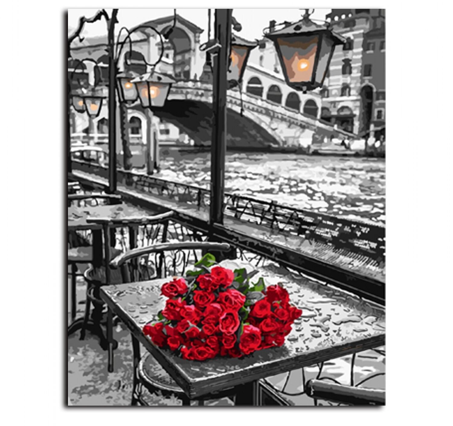 Rose Frameless Painting By Numbers DIY Digital Canvas Oil Painting Home Acrylic