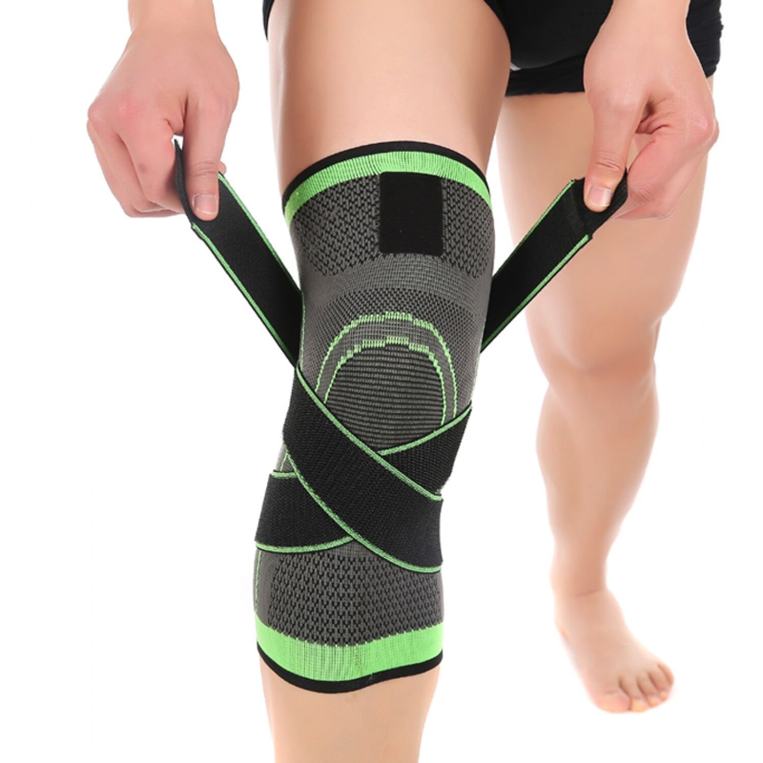 3D Weaving Pressurization Knee Brace Basketball Tennis Hiking Cycling Support