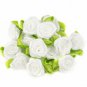 50 PCS 2 CM Artificial Silk Mini Rose Flowers Heads Make Satin Ribbon DIY Craft