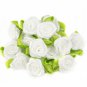 50 PCS 2 CM Artificial Silk Mini Rose Flowers Heads Make Satin Ribbon DIY Craft