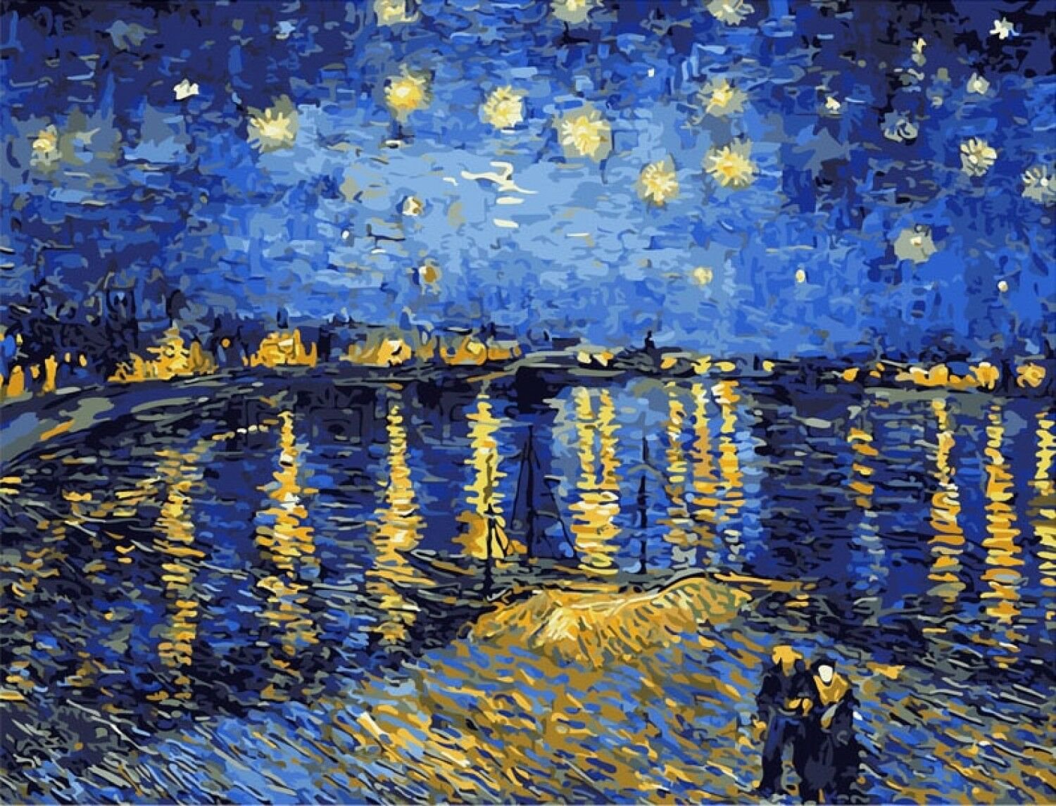 Paint By Numbers Kit Starry Night Sky Rhone River Van Go 40CMx50CM Canvas