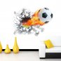 Football Through Wall Stickers Kids Room Decoration Home Decals Soccer Funs 3D