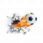 Football Through Wall Stickers Kids Room Decoration Home Decals Soccer Funs 3D