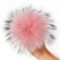Real Nature Raccoon Fur Pompon Keychain With Button Soft Fox Fur Ball Pompoms