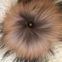 Real Nature Raccoon Fur Pompon Keychain With Button Soft Fox Fur Ball Pompoms