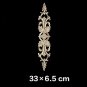 Unpainted Wood Oak Carved Wave Flower   Decal Corner Applique for Home Furniture