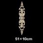 Unpainted Wood Oak Carved Wave Flower   Decal Corner Applique for Home Furniture