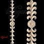 Unpainted Wood Oak Carved Wave Flower   Decal Corner Applique for Home Furniture