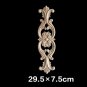 Unpainted Wood Oak Carved Wave Flower   Decal Corner Applique for Home Furniture