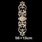 Unpainted Wood Oak Carved Wave Flower   Decal Corner Applique for Home Furniture