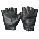 Fitness Driving Leather Black Fingerless Gym Gloves Multifunctional Gloves