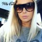 WHO CUTIE 2018 Oversized Cat Eye Sunglasses Women Brand Designer Kim Kardashian