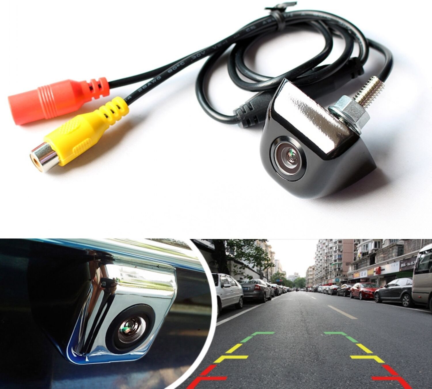 Auto Night Vision Reverse Backup Camera 4 Layer Glass Lens CCD Rear View Camera