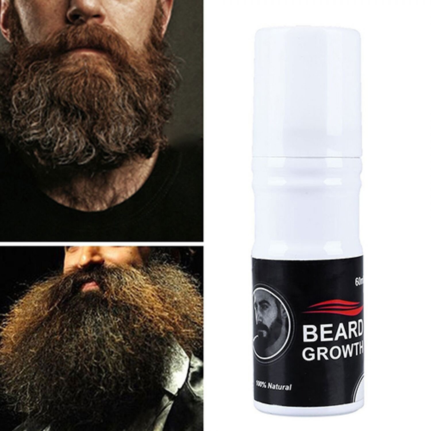 Mens Beard Growth Spray 60ml Men Beard Mustache Glow Stimulator Fast Nutrition